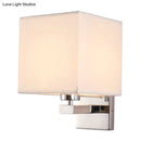 Modern beige fabric shade wall light bedroom e26 e27 sconce