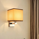 Modern beige fabric shade wall light bedroom e26 e27 sconce