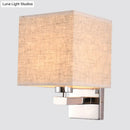 Modern beige fabric shade wall light bedroom e26 e27 sconce