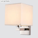 Modern beige fabric shade wall light bedroom e26 e27 sconce