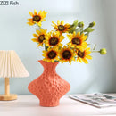 Modern beige frosted ceramic vase textured living room decor