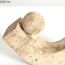 Modern beige geometric stone sculpture living room desk decoration