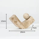 Modern beige geometric stone sculpture living room desk decoration