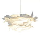 Modern beige & gray nordic paper pendant light living room