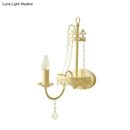 DecorBites™ Modern Metal Bell/Candle Wall Mount Lamp: 1-Light Sconce Fixture with Crystal Bead, Yellow