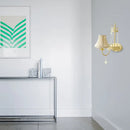 DecorBites™ Modern Metal Bell/Candle Wall Mount Lamp: 1-Light Sconce Fixture with Crystal Bead, Yellow
