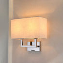 DecorBites™ Modern Rectangular Beige LED Fabric Wall Sconce for Bedside Lighting