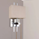 Modern beige ribbed fabric wall sconce bedroom light e12 e14 110v-120v