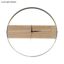 Modern beige wooden led wall clock living room 110v-120v 220v-240v