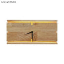 Modern beige wooden led wall clock living room 110v-120v 220v-240v