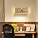 Modern beige wooden led wall clock living room 110v-120v 220v-240v