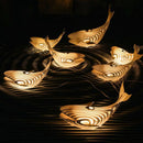 Modern beige wooden whale kids pendant light bedroom hanging lamp