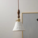 Modern bell ceramic led pendant light bedroom deer embossed decor
