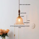 Modern bell ceramic led pendant light bedroom deer embossed decor