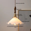 Modern bell ceramic led pendant light bedroom deer embossed decor