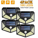 Modern black 100 led solar wall lights garden motion sensor security