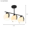 DecorBites™ Contemporary 3-Head Black Ceiling Light Fixture with White Glass Globes - Ideal for Kitchen Islands