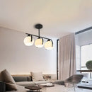 DecorBites™ Contemporary 3-Head Black Ceiling Light Fixture with White Glass Globes - Ideal for Kitchen Islands