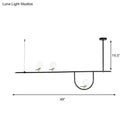 DecorBites™ Minimal Metal Island Pendant Light with Opal Glass Shade (Black, 3 Heads)