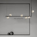 Modern black 7 light glass shade pendant light dining room