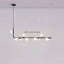 Modern black 7 light glass shade pendant light dining room