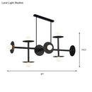 DecorBites™ Modern 8-Head Black Ceiling Light Fixture for Kitchen: White Glass Orbit Island Pendant