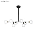 DecorBites™ Contemporary Black Kitchen Island Lamp: Sleek 8-Head Hanging Light Kit with Clear Glass Shade