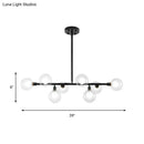 DecorBites™ Contemporary Black Kitchen Island Lamp: Sleek 8-Head Hanging Light Kit with Clear Glass Shade