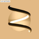 Modern black acrylic spiral sconce bedroom light fixture
