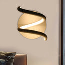 Modern black acrylic spiral sconce bedroom light fixture