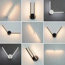 Modern black adjustable double arm wall light for living room