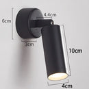 Modern black adjustable metal spotlight wall lamp bedroom fixture