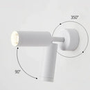 Modern black adjustable metal spotlight wall lamp bedroom fixture