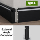 Modern black aluminium led profile recessed skirting living room