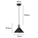 Modern black aluminium pendant light for dining room decor