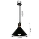 Modern black aluminium pendant light for dining room decor