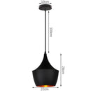 Modern black aluminium pendant light for dining room decor