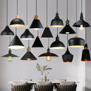 Modern black aluminium pendant light for dining room decor