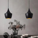 Modern black aluminium pendant light for dining room decor