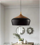 Modern black aluminium pendant light for dining room decor