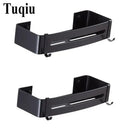 Modern black aluminum corner shelf 3 tier bathroom storage with hooks