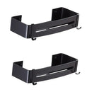 Modern black aluminum corner shelf bathroom storage caddy with hooks