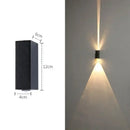 Modern black aluminum waterproof porch spot wall lamp for living room