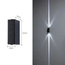 Modern black aluminum waterproof porch spot wall lamp for living room