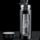 Modern black and amber insulated glass water bottle kitchen travel mug