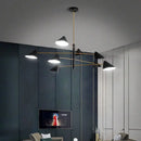 Modern black and brass cone pendant light for dining room