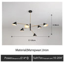 Modern black and brass cone pendant light for dining room