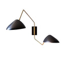 DecorBites™ Swing Arm Black Wall Sconce: Metal Duckbill Reading Wall Light with 2-Bulb Design
