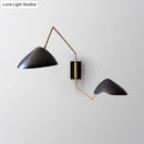 DecorBites™ Swing Arm Black Wall Sconce: Metal Duckbill Reading Wall Light with 2-Bulb Design