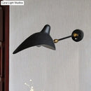 Modern black and brass duckbill wall lamp – living room metallic shade